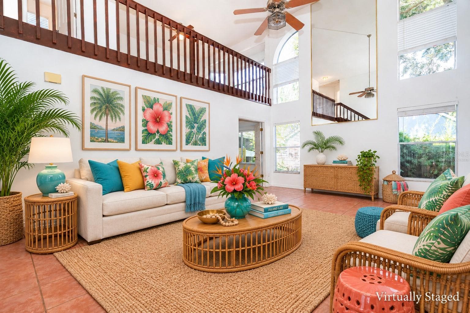 Virtually Staged Living Room - 696 REMINGTON OAK DR, LAKE MARY