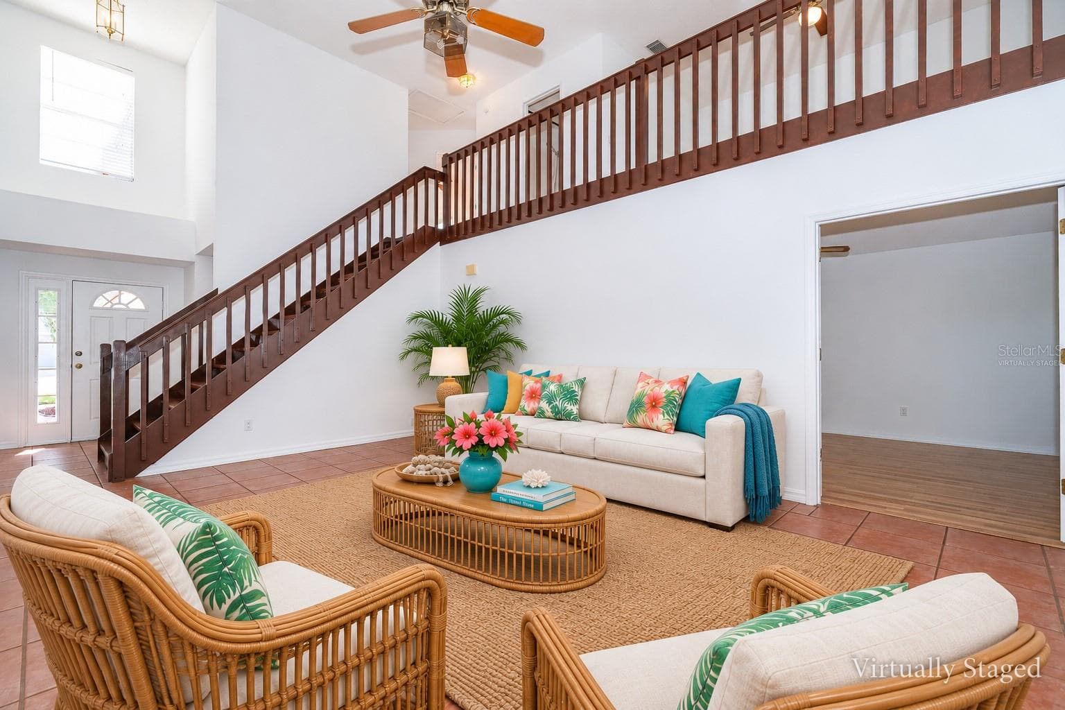 Virtually Staged Living Room - 696 REMINGTON OAK DR, LAKE MARY