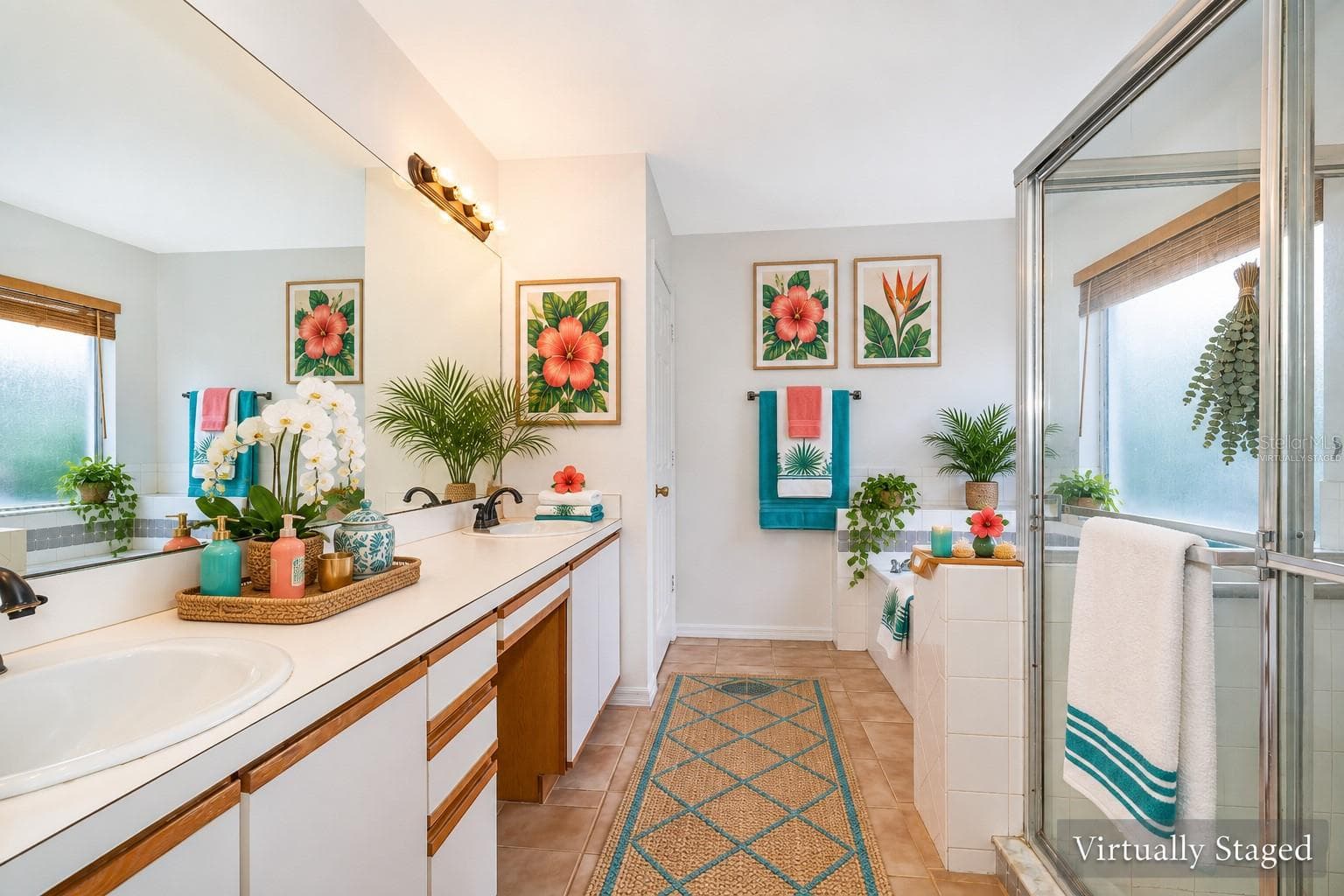 Virtually Staged Primary Bathroom - 696 REMINGTON OAK DR, LAKE MARY