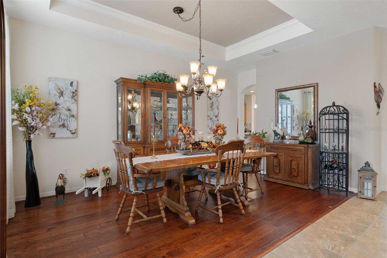The Formal Dining Room has a Beautiful Tray Ceiling - 14056 LEYBOURNE WAY, SPRING HILL