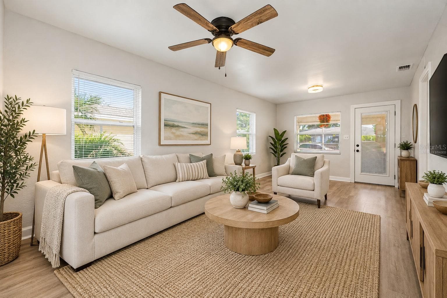 Virtually Staged Living Room - 1001 QUEEN ST S, ST PETERSBURG