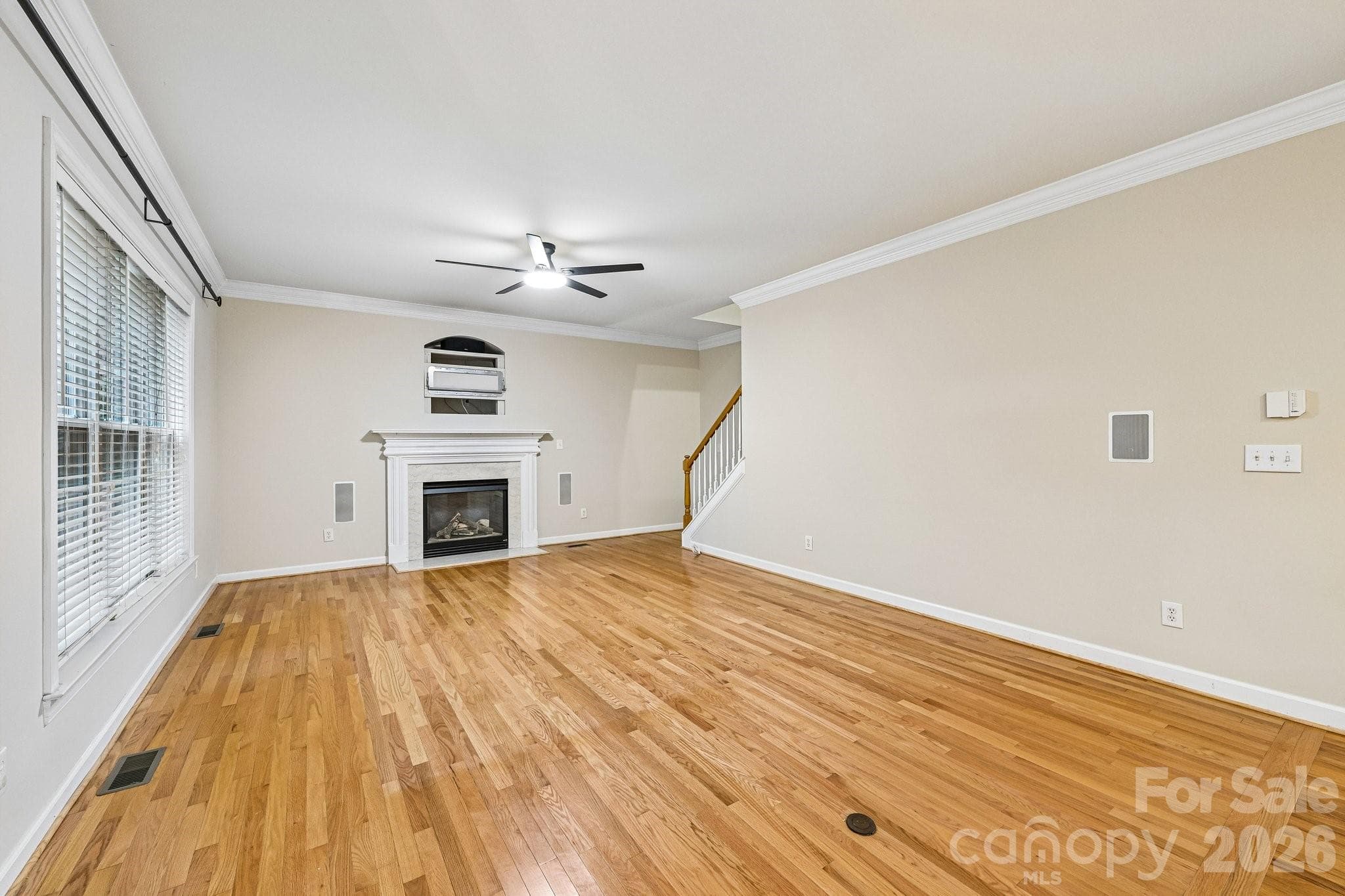 Living Room with Gas Fireplace - 1930 Copperplate Road, Charlotte