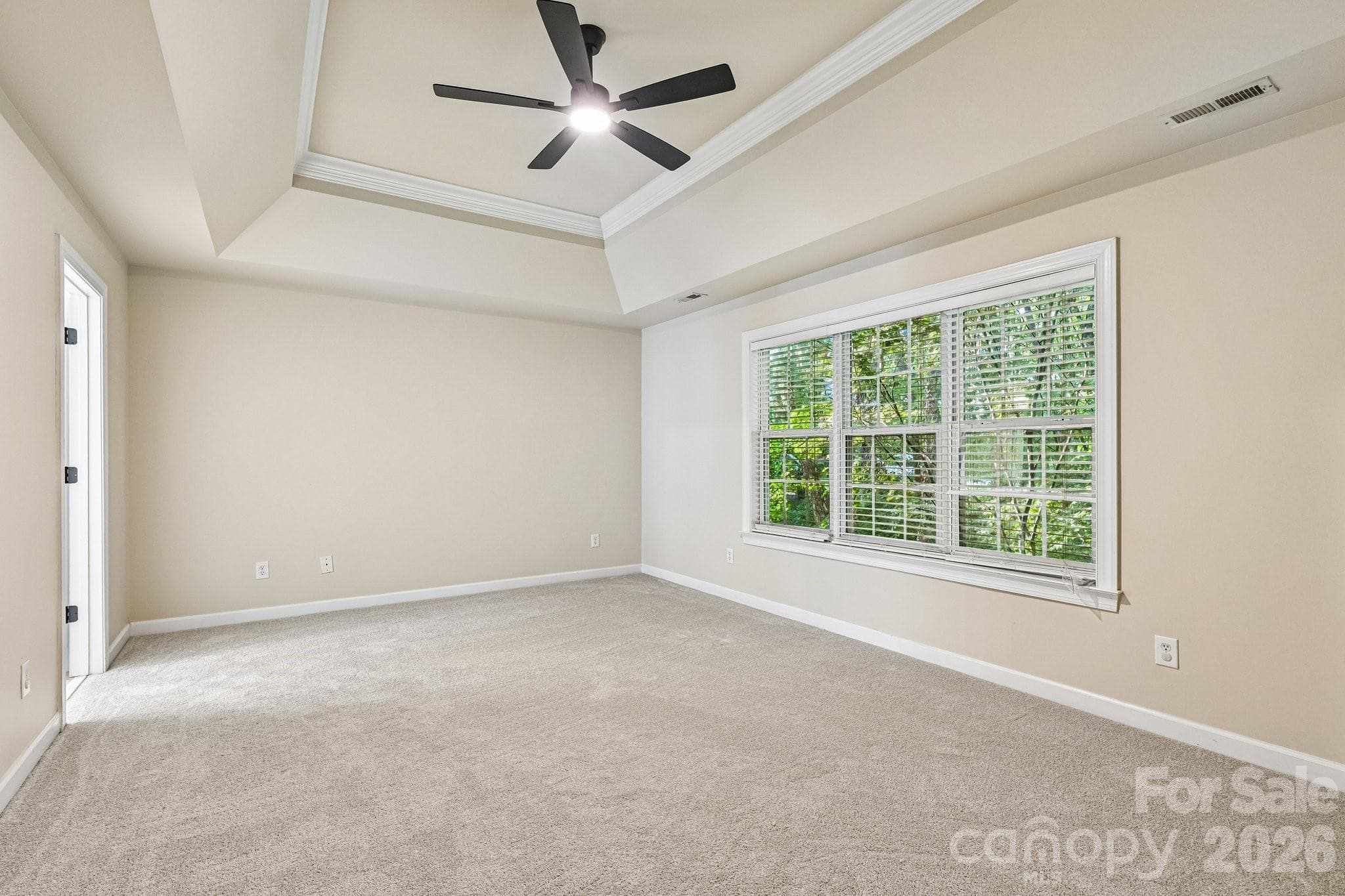 Primary Bedroom with trey ceiling - 1930 Copperplate Road, Charlotte