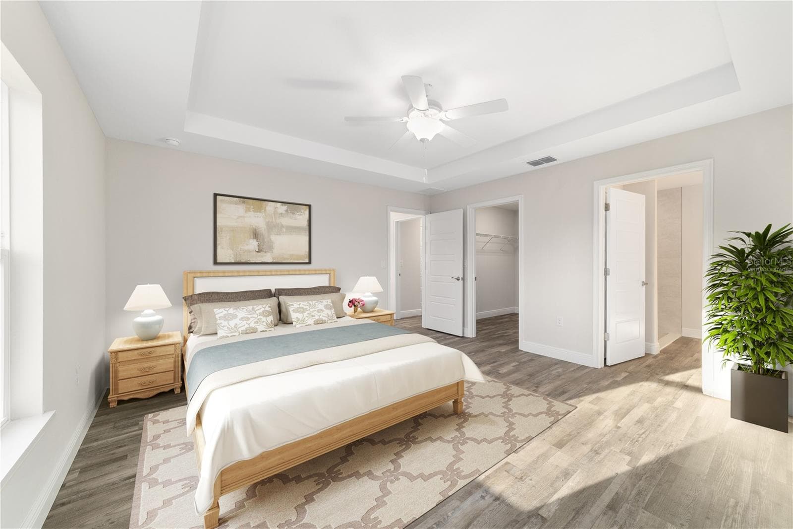 Master Bedroom, virtually staged. - 12 HEMLOCK LOOP TRL, OCALA