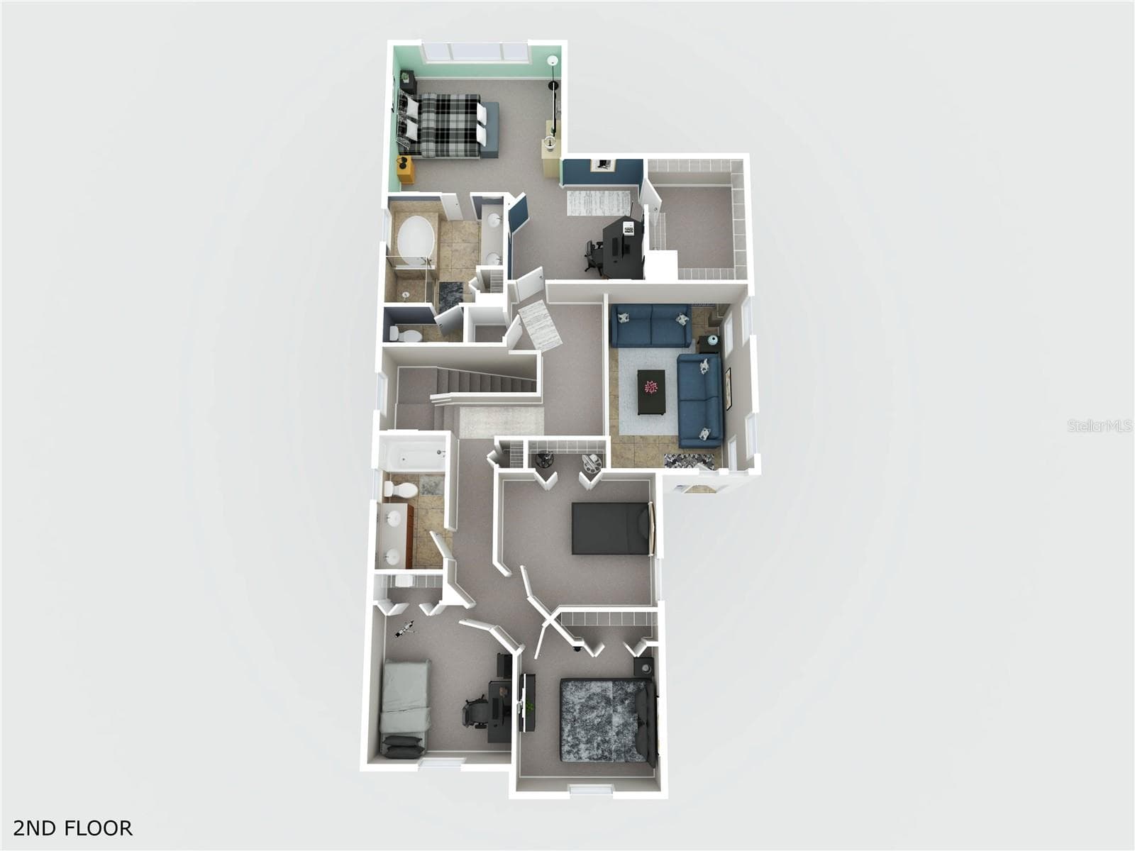 3D Floor Plan 2nd Floor - 5918 OAK MILL TER, PALMETTO