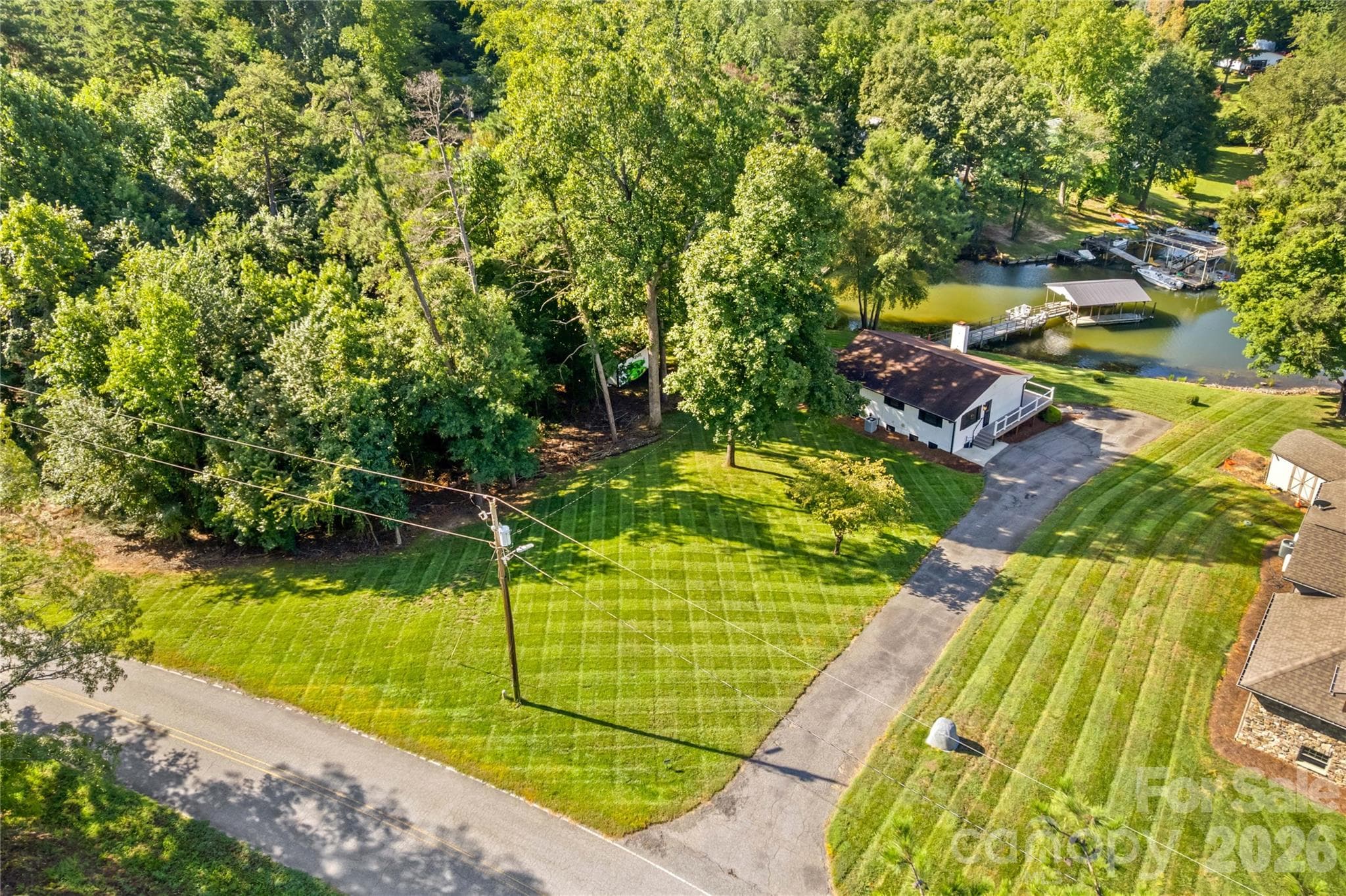 Aerial view of the home - 150 Shady Cove Drive, Troutman