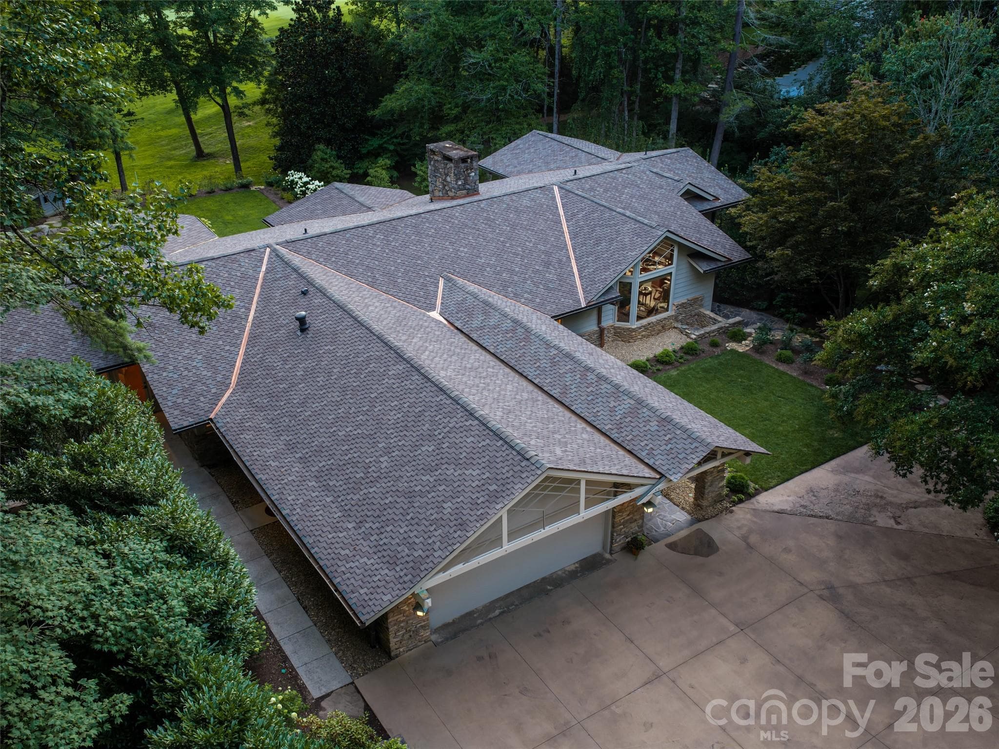 Drone Roof Overview - 17 Amherst Road, Biltmore Forest