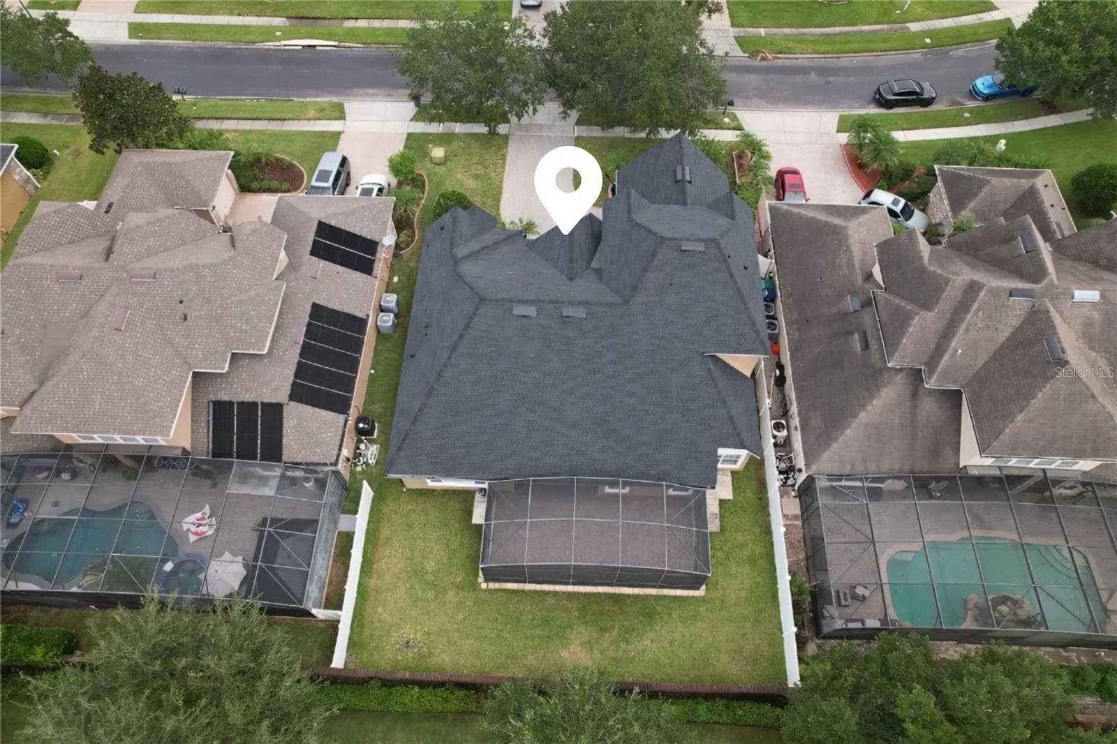 Ariel view rear with new roof - 16407 BRISTOL LAKE CIR, ORLANDO