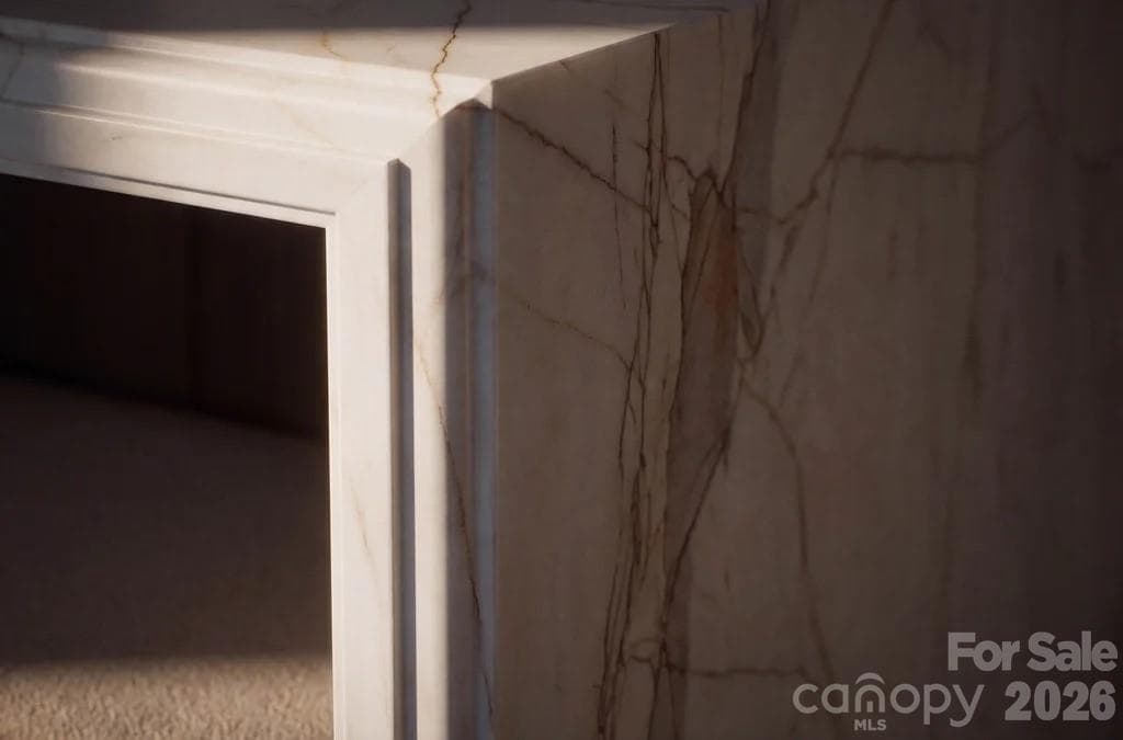 Kitchen Island Detail -Mitered waterfall edging - 110 Hunter Lane, Charlotte