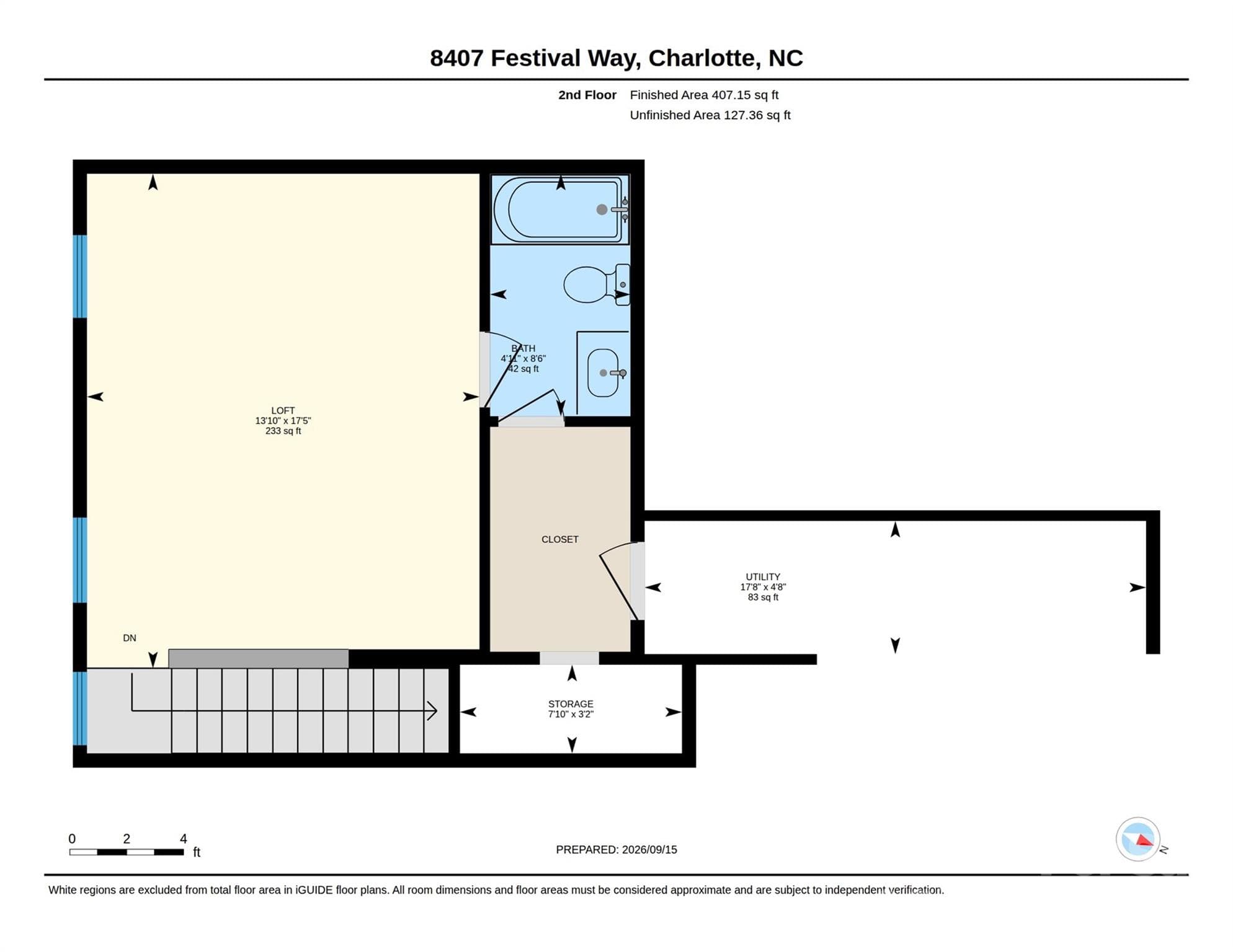 Upper Floor - 8407 Festival Way, Charlotte