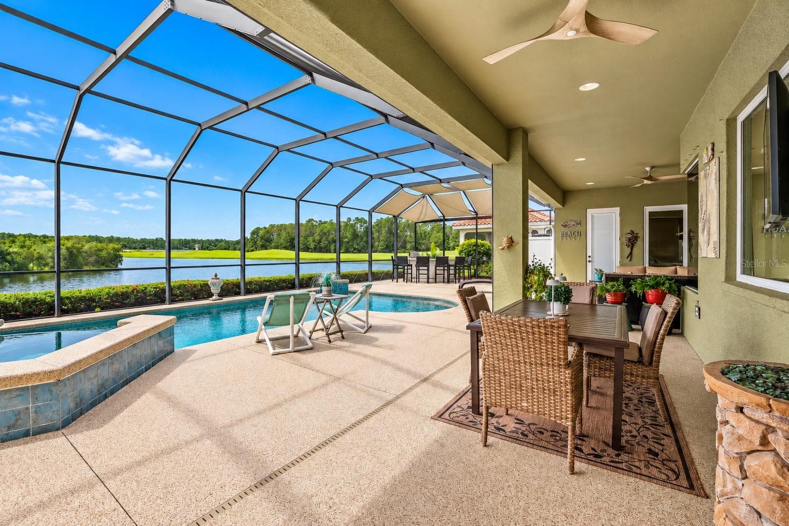 Extended pool area - 110 PORTOFINO BLVD, NEW SMYRNA BEACH