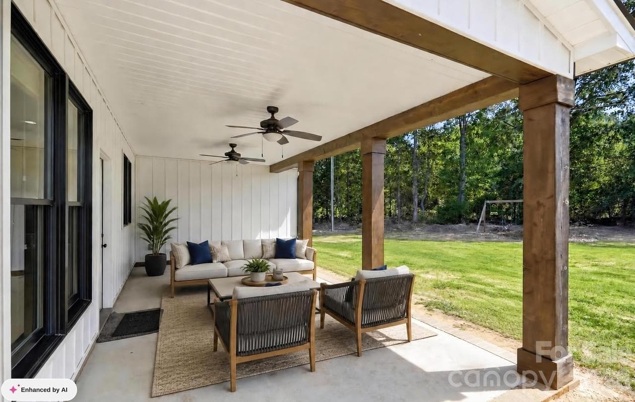 Virtually Staged Covered Back Patio - 5115 Waxhaw Highway, Monroe