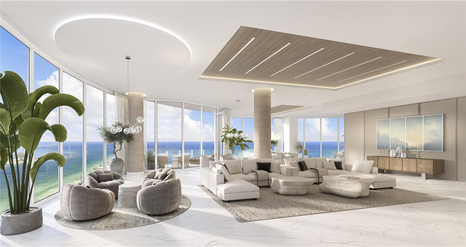 Living Space with Panoramic Views - To Be Built - 805 S GULFVIEW BLVD #901B PENTHOUSE, CLEARWATER