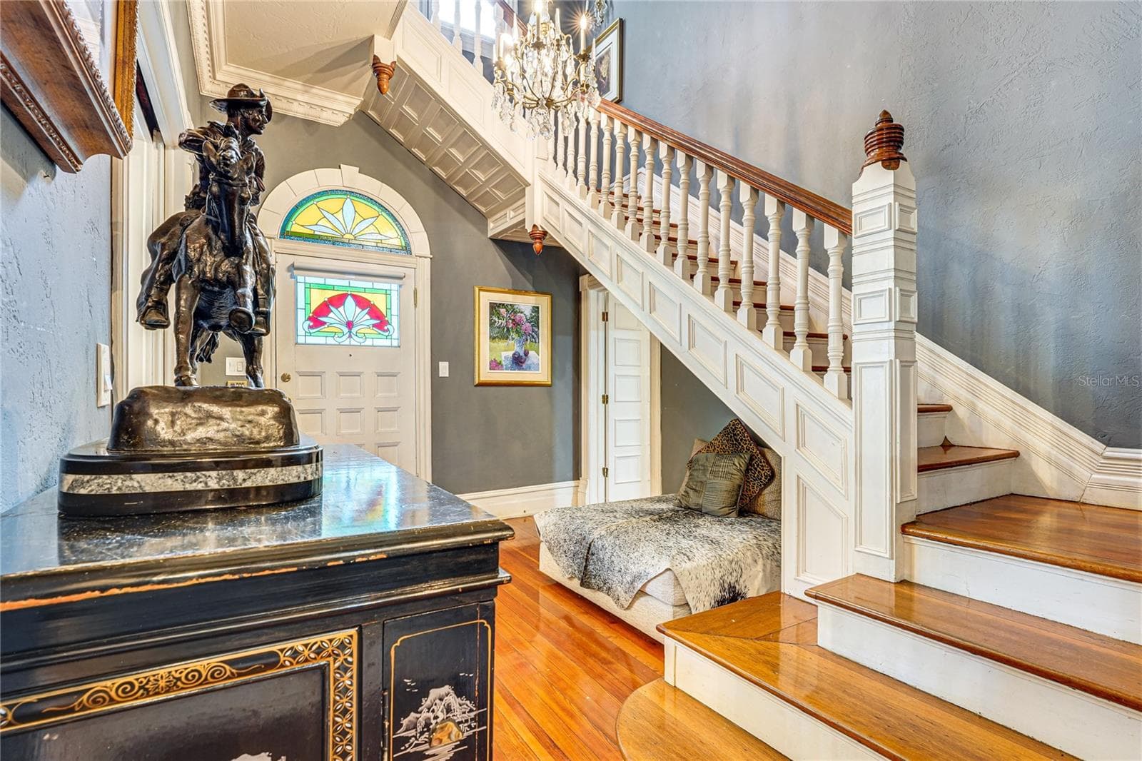 Grand Staircase and Stained Glass Entry - 743 E FORT KING ST, OCALA