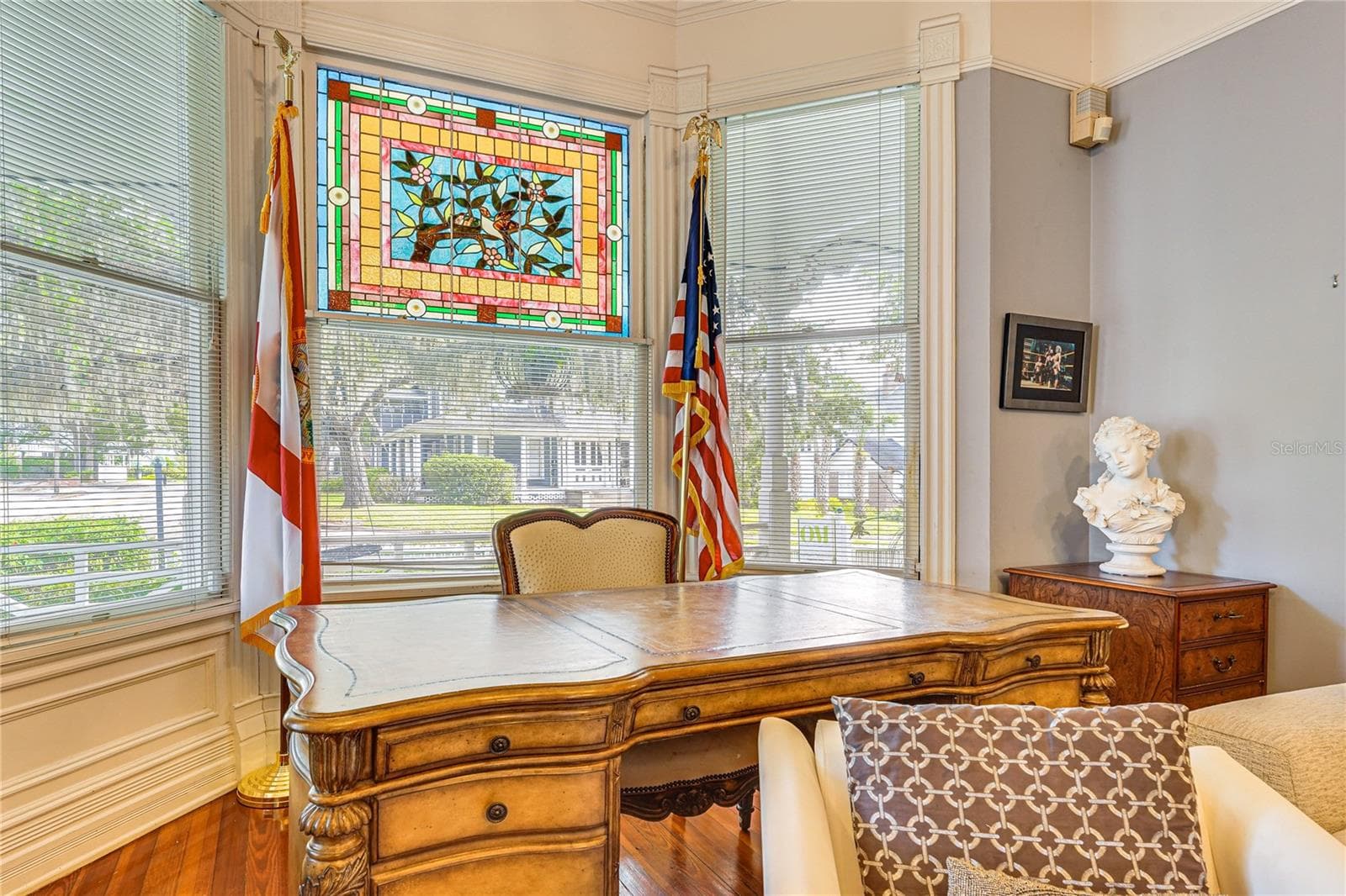 Living Room with Bay Window and Stained Glass - 743 E FORT KING ST, OCALA