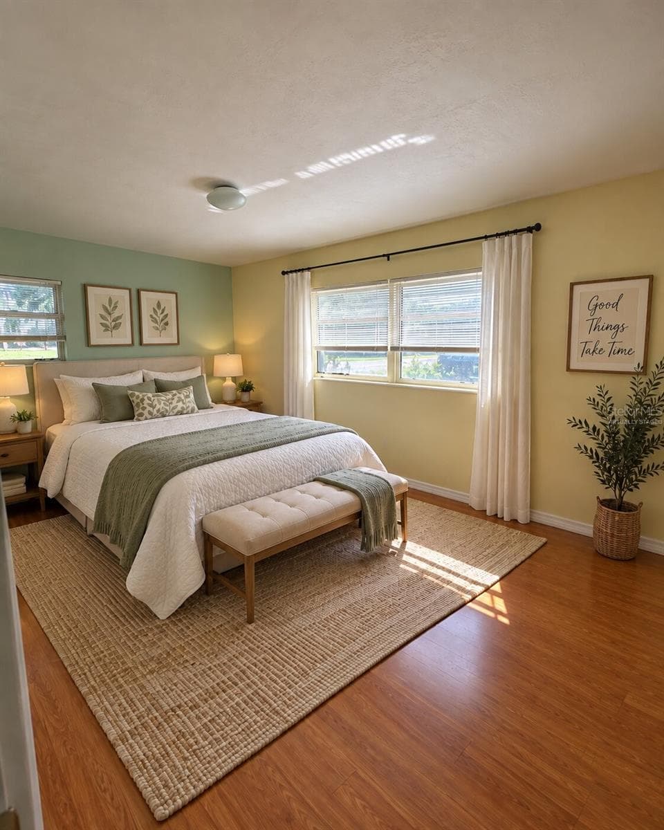 Bedroom virtually staged - 350 N LEVIS AVE, TARPON SPRINGS