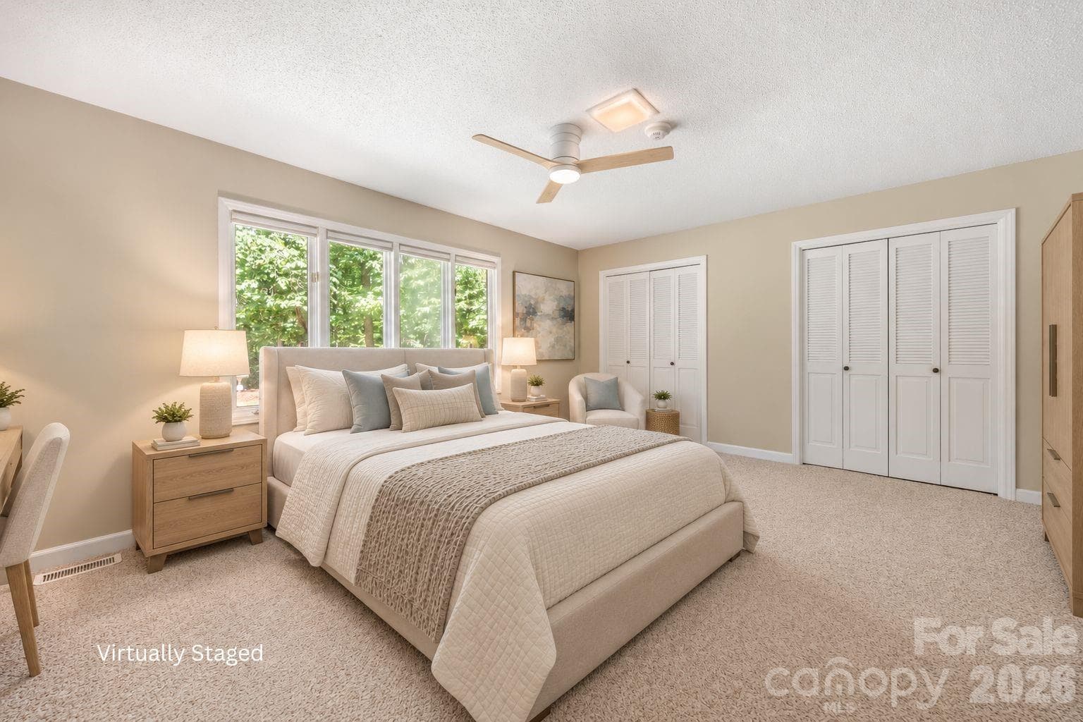 Virtually altered primary bedroom - 3426 Driftwood Drive, Gastonia
