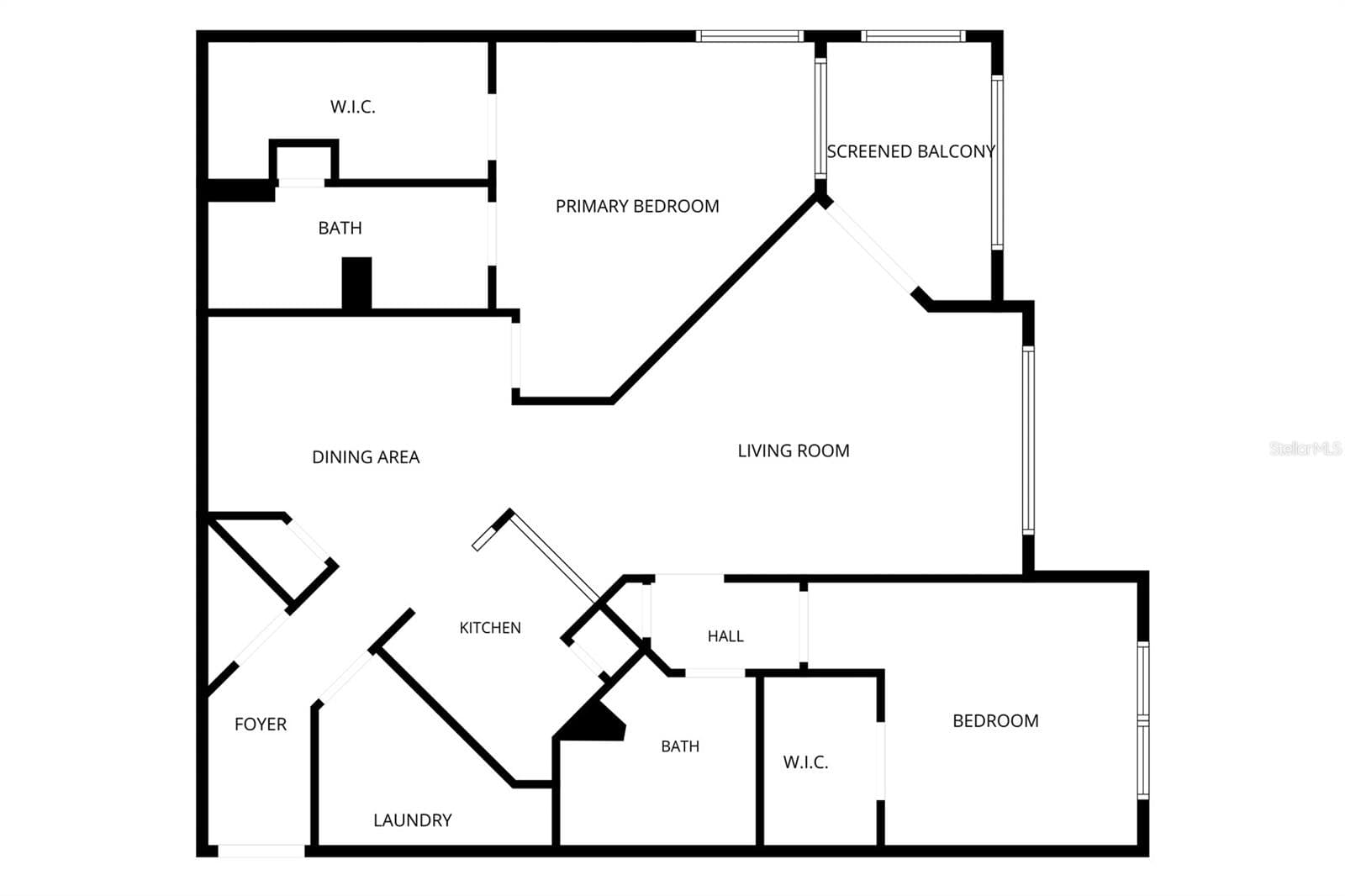 Floor Plan Without Dimensions. - 5500 BENTGRASS DR #6-203, SARASOTA