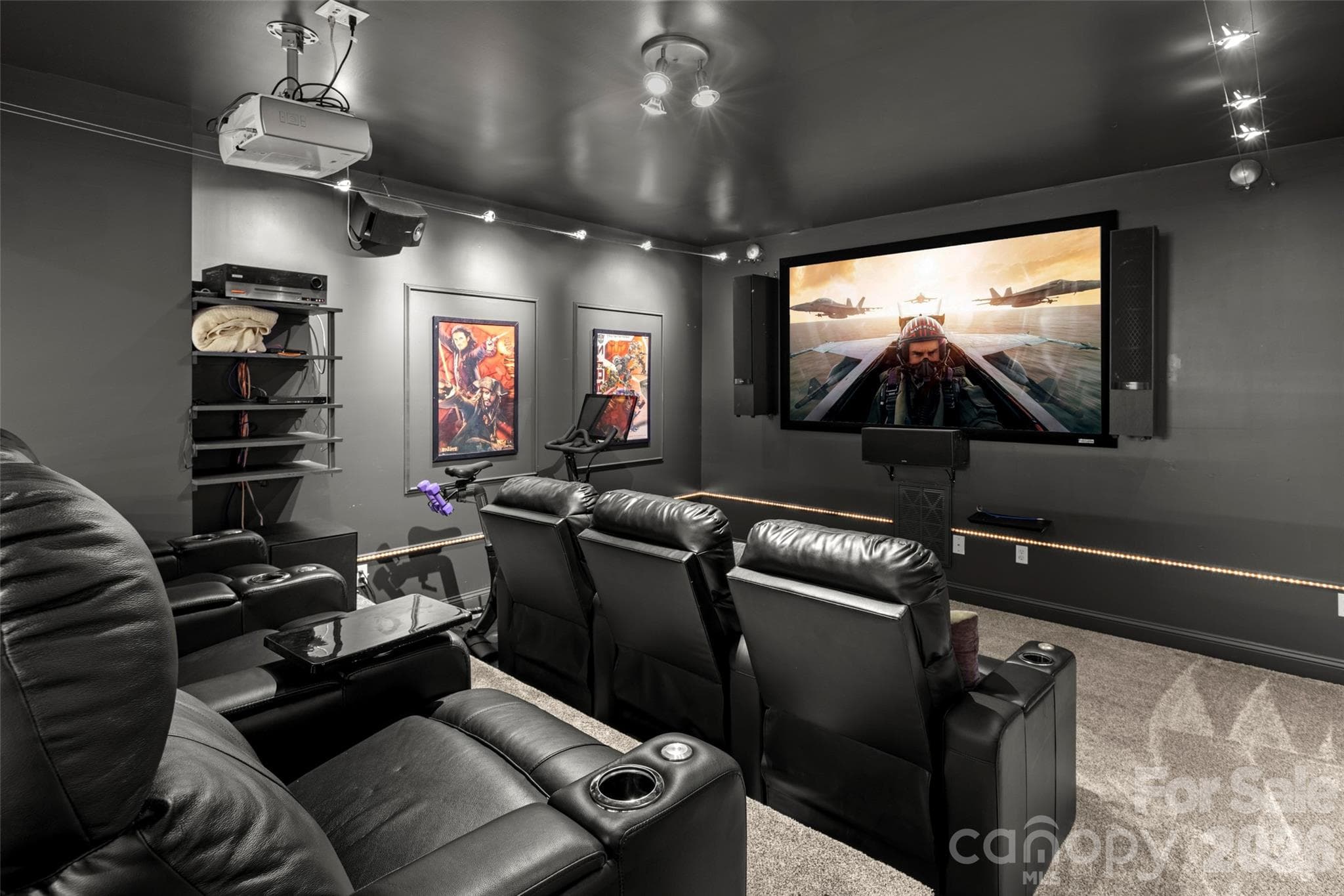 Home theater room with surround sound - 349 View Rock Lane, Hendersonville