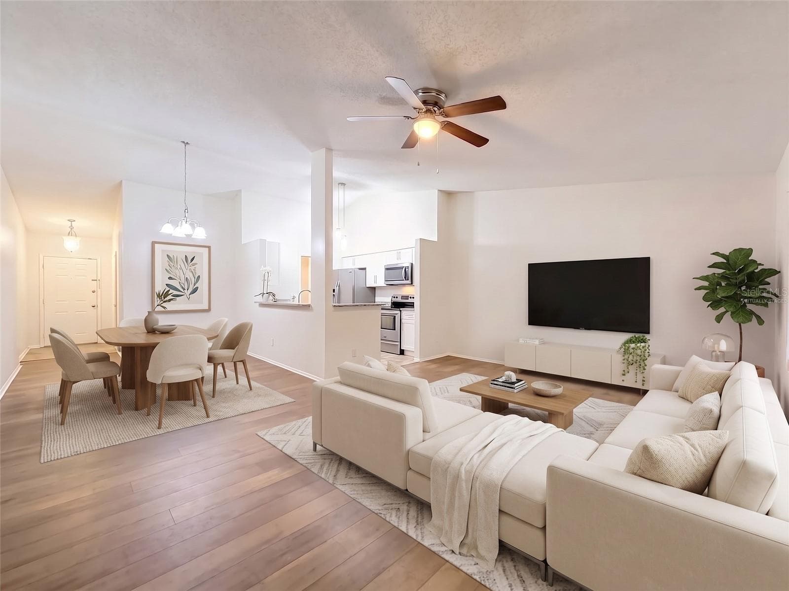 Living and Dining areas Virtually Staged. - 107 LONG LEAF PINE CIR, SANFORD