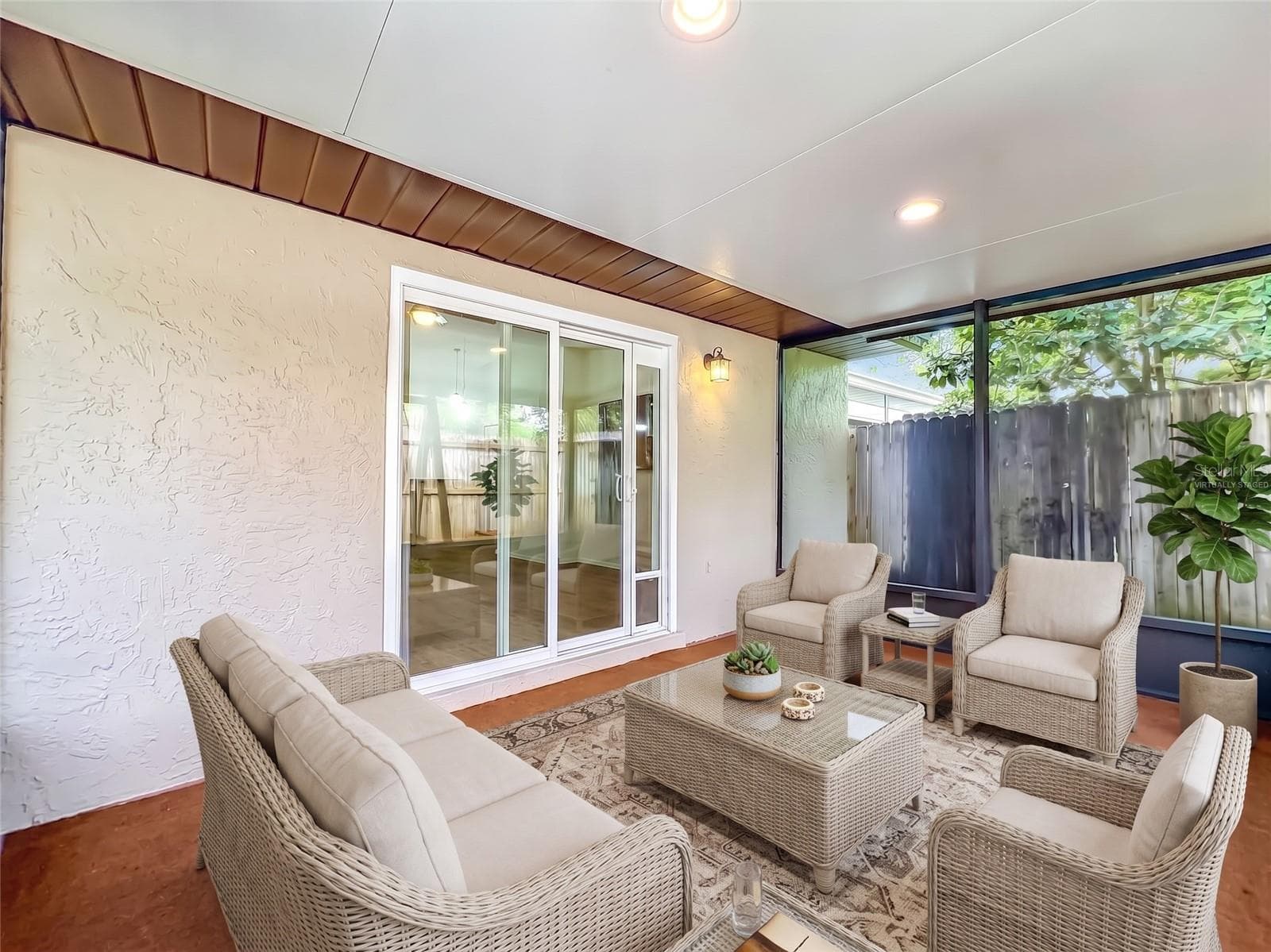 Covered Screened Porch Virtually Staged. - 107 LONG LEAF PINE CIR, SANFORD