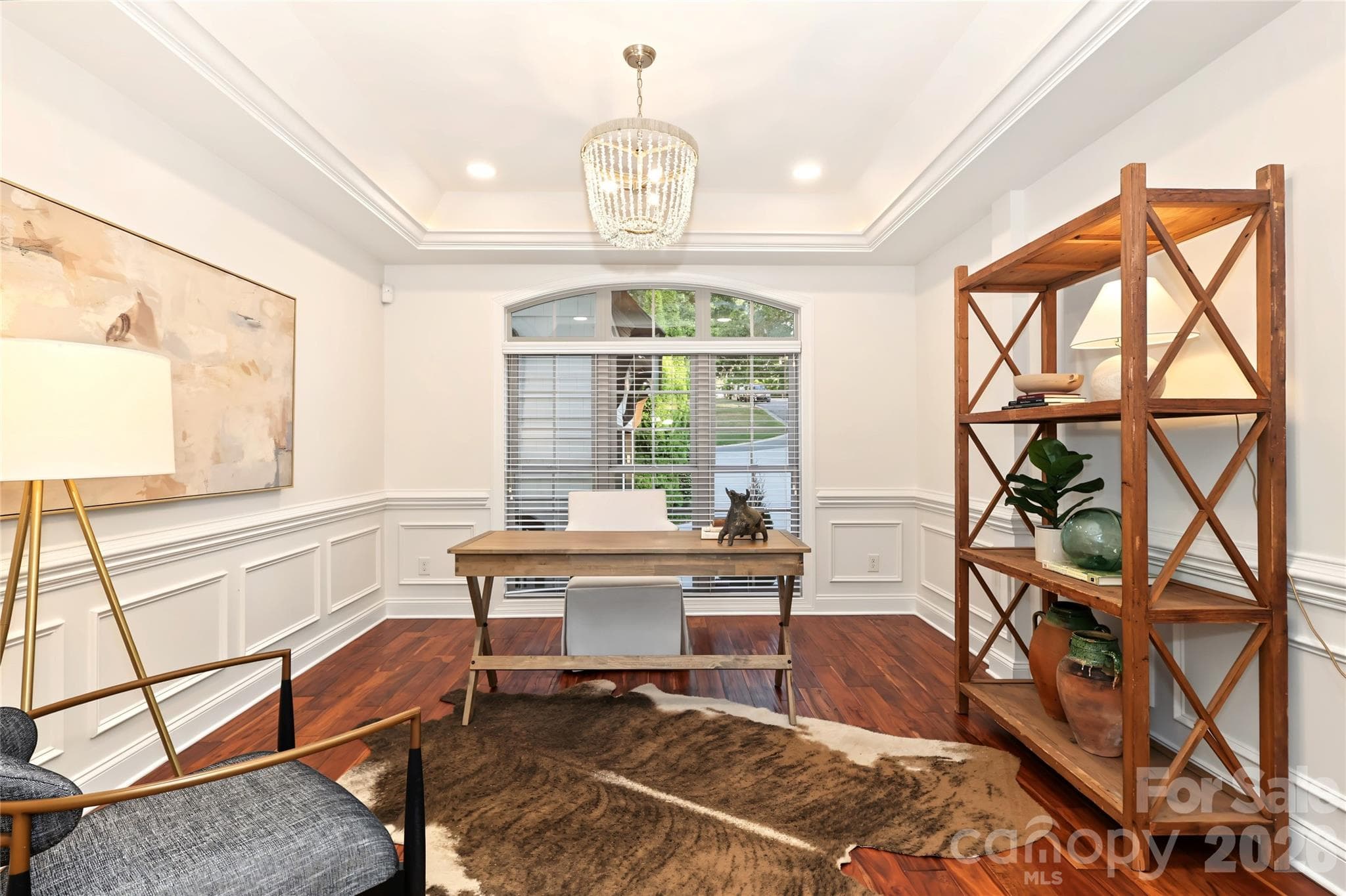 Convenient office or lounge area that can be closed off with pocket doors. - 4934 Spalding Place, Charlotte