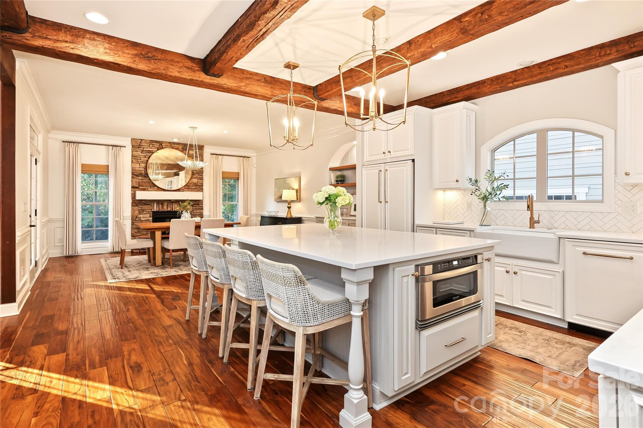 Beautiful beams and hardwood floors - 4934 Spalding Place, Charlotte