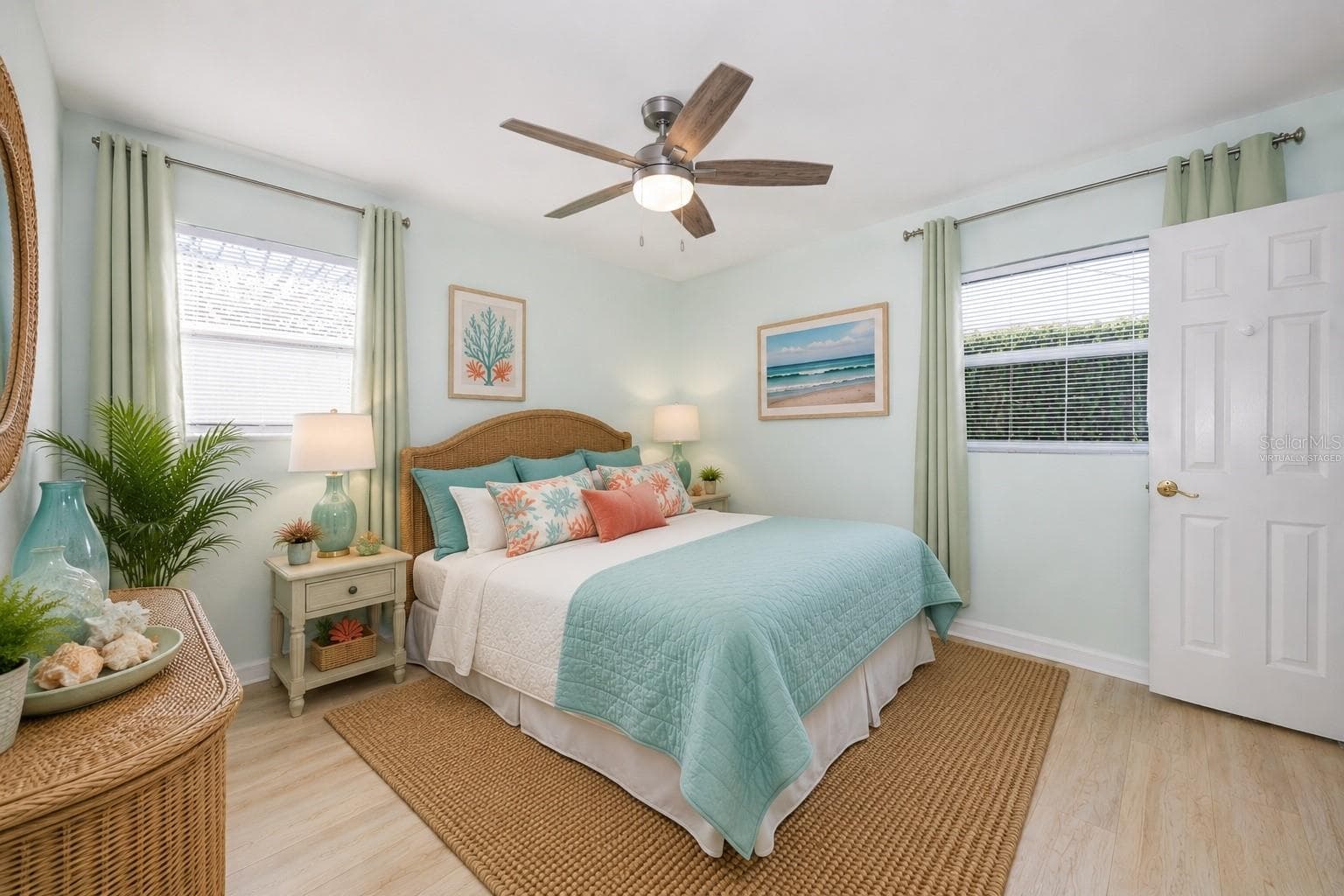 Virtually staged 2nd primary bedroom - 22 PLAZA DR, ORMOND BEACH