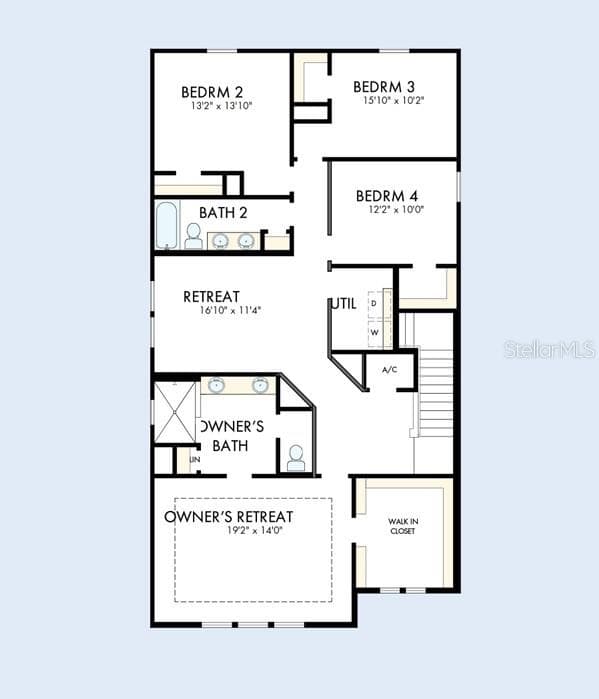 Floor Plan Second Floor - 3499 YELLOW CASSIA DR, WESLEY CHAPEL