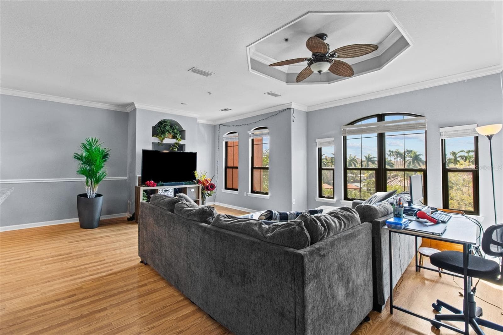 living room with pool views - 2709 VIA CIPRIANI #532B, CLEARWATER