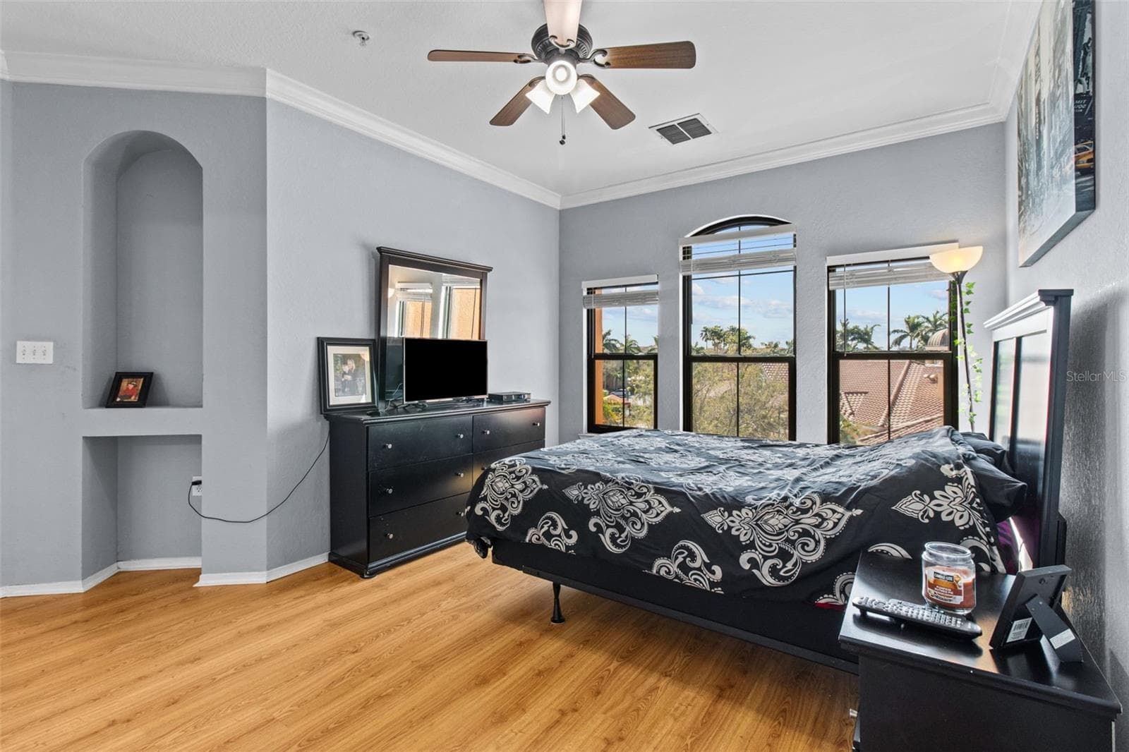 primary bedroom with pool views - 2709 VIA CIPRIANI #532B, CLEARWATER