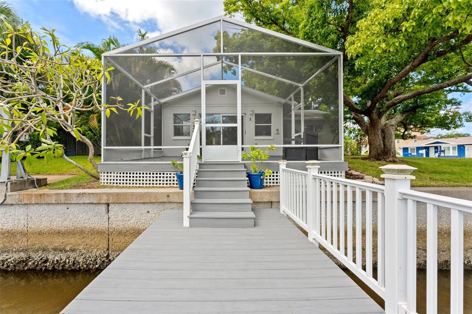 Dock and rear of home - 344 CROSSWINDS DR, PALM HARBOR