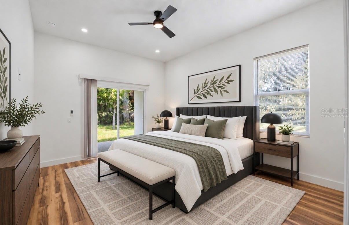 Virtually staged bedroom 2 - 611 ELM ST, SAFETY HARBOR