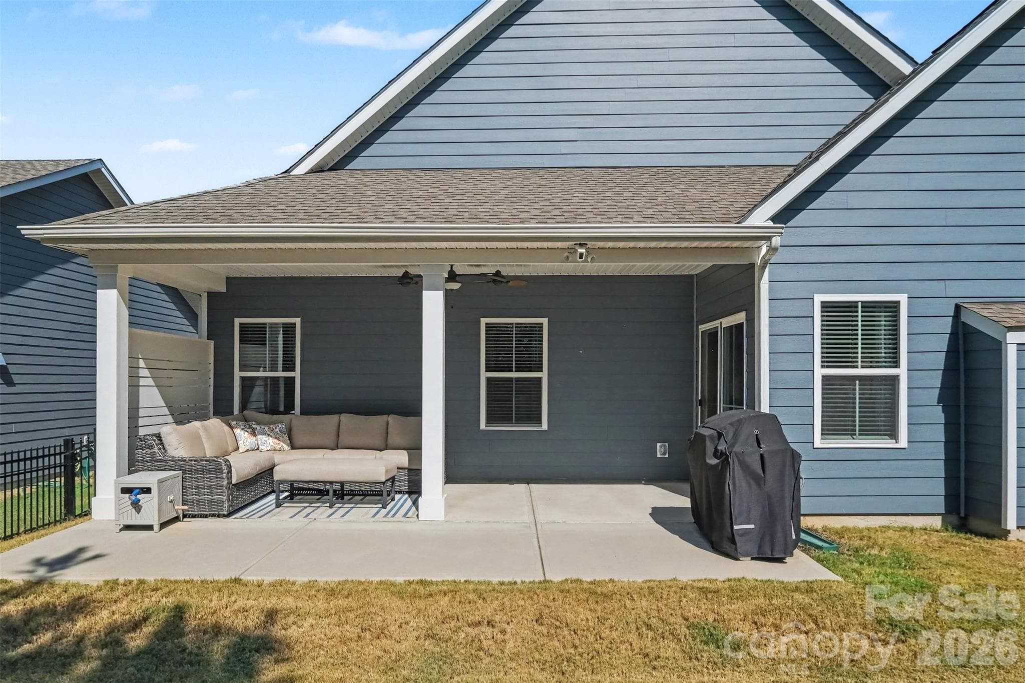 Huge covered back porch with privacy wall - 6513 Cumberland Drive, Harrisburg
