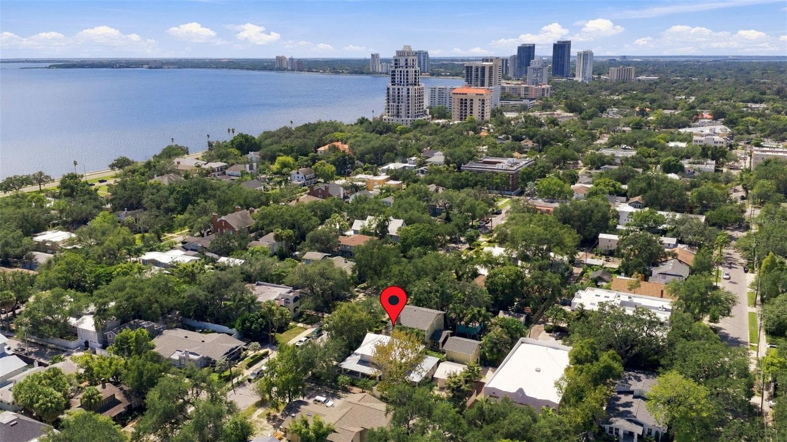 House at red marker and Bayshore Blvd in rear - 1801 W HILLS AVE, TAMPA