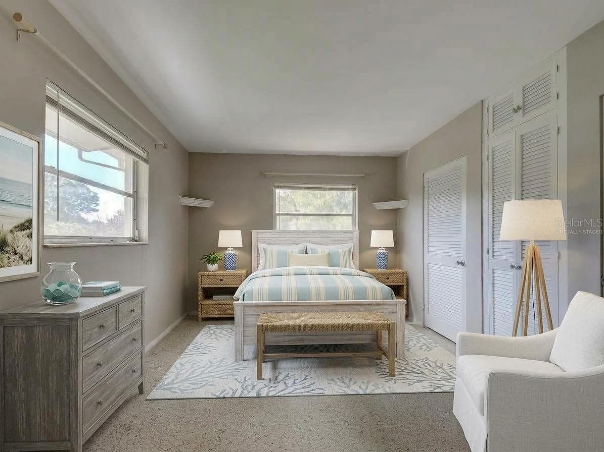 Virtually Staged Primary Bedroom - 22542 ELMIRA BLVD, PORT CHARLOTTE