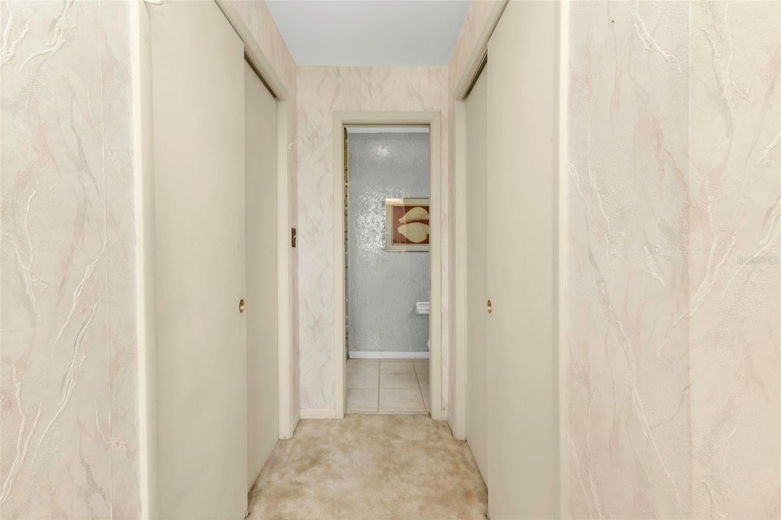 Closet on either side of private hallway located in primary bedroom - 160 ANNAPOLIS LN, ROTONDA WEST