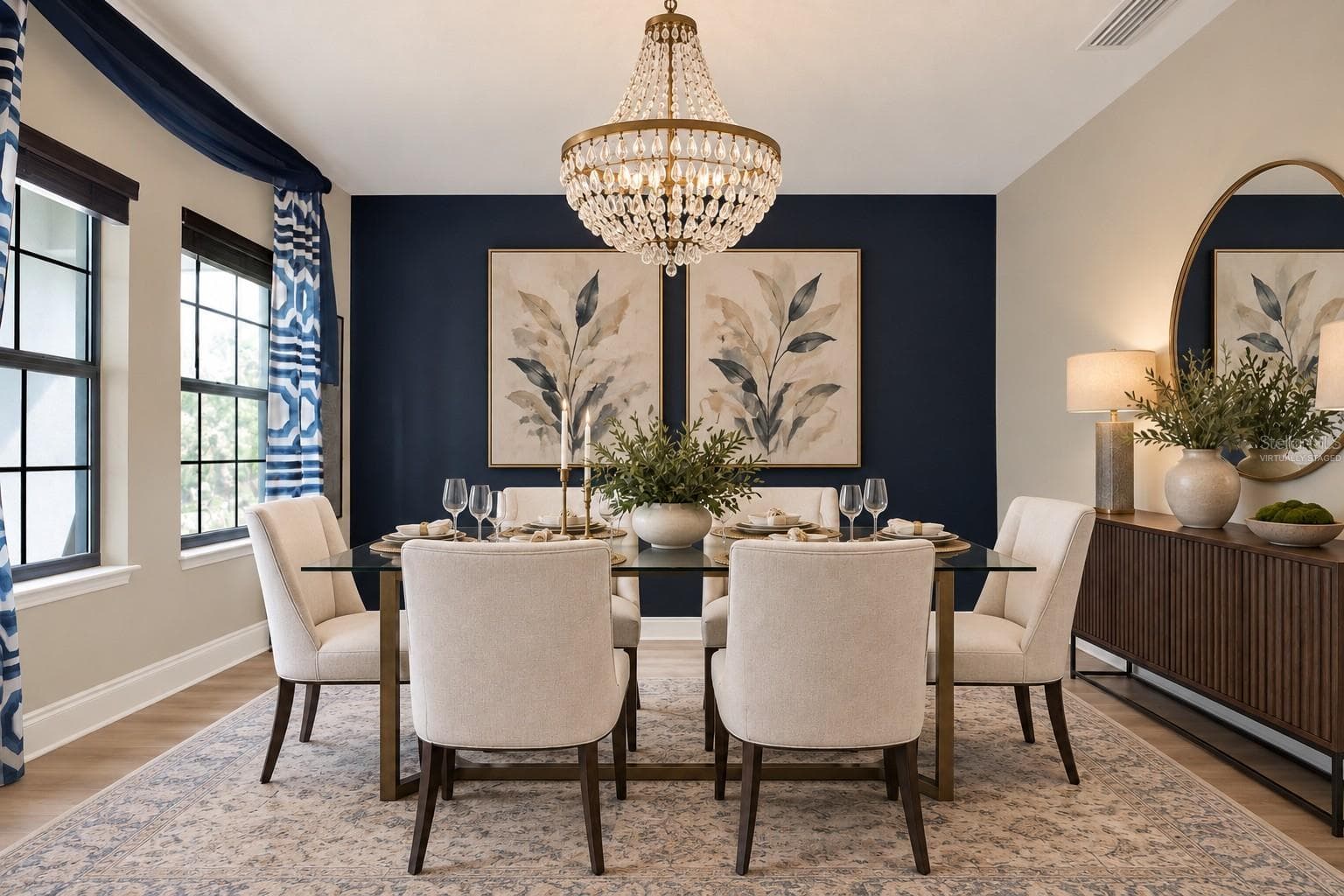 Virtually Staged - Dining Room Design Option - 13113 WILDFLOWER MEADOW DR, RIVERVIEW