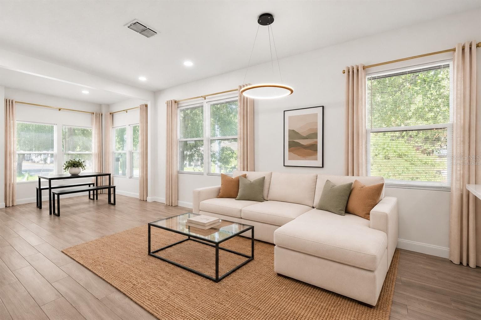 Virtually Staged - Living Room and Dining Room - 1202 E 32ND AVE, TAMPA