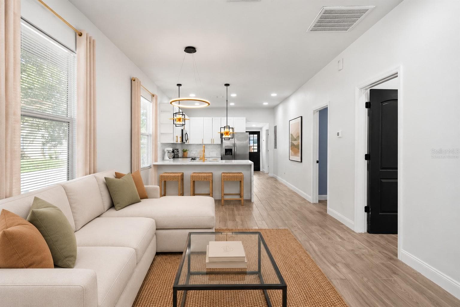 Virtually Staged - Living Room and Kitchen - 1202 E 32ND AVE, TAMPA
