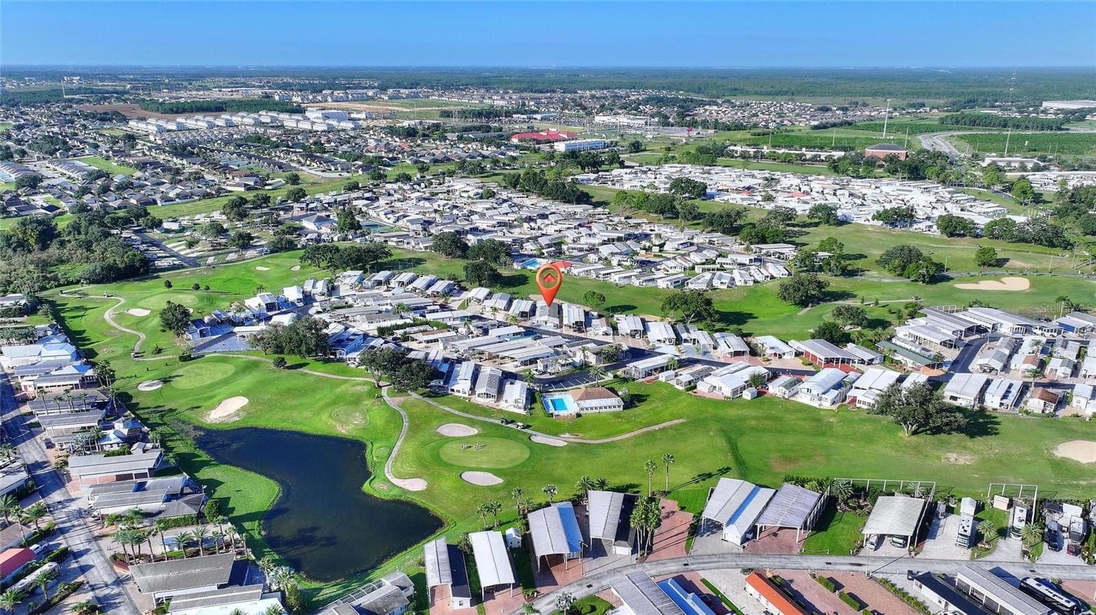 Aerial view back to golf course close to clubhouse - 439 PAR PINES BLVD, DAVENPORT