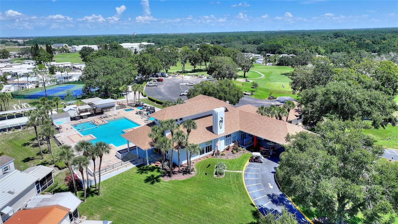 Aerial view of clubhouse - 439 PAR PINES BLVD, DAVENPORT