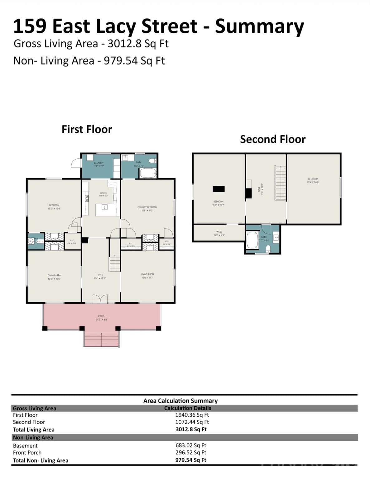 Floor Plan - 159 E Lacy Street, Chester