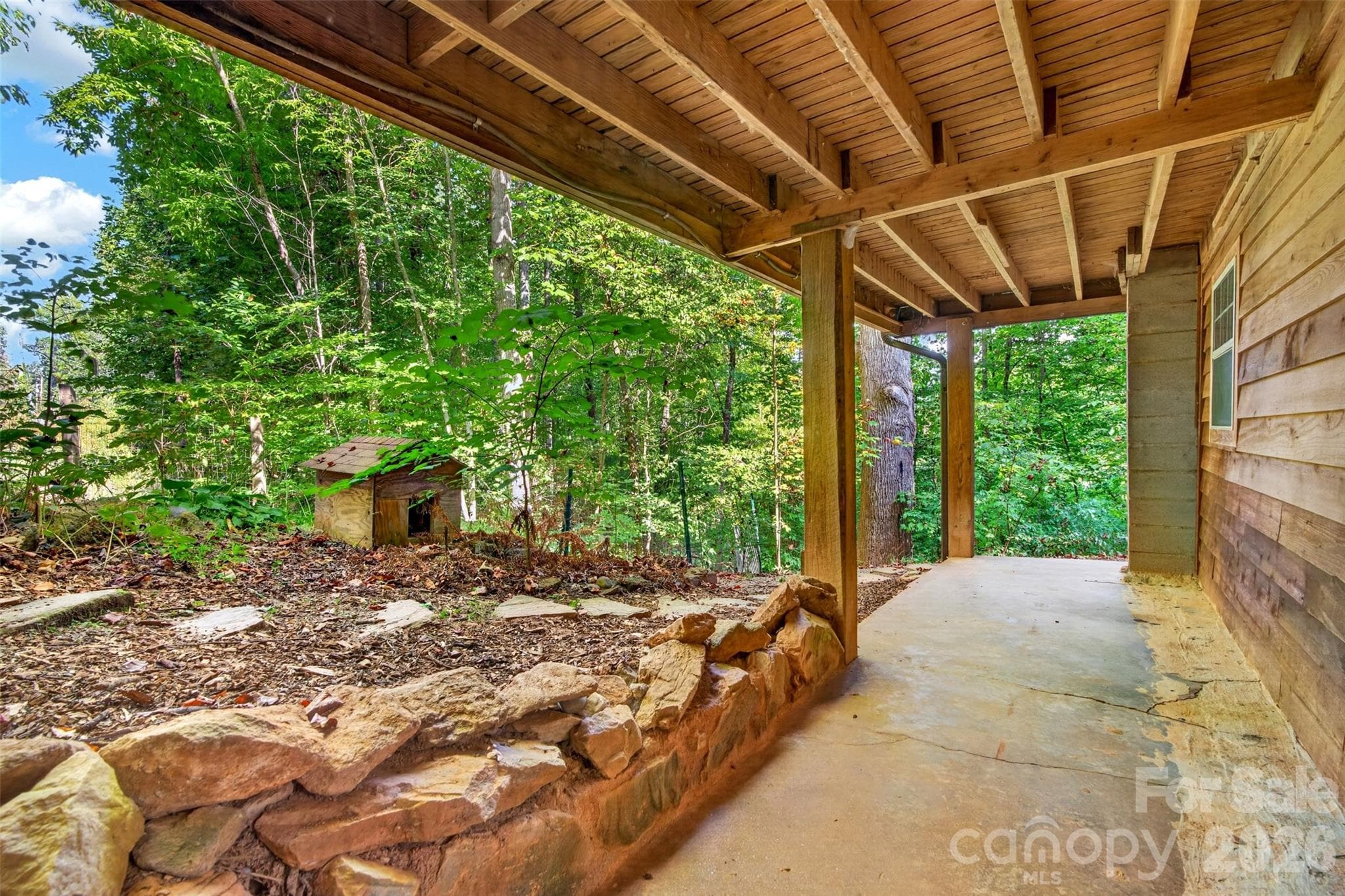 Covered porch off of the lower level - 9 Good Neighbor Ridge, Weaverville