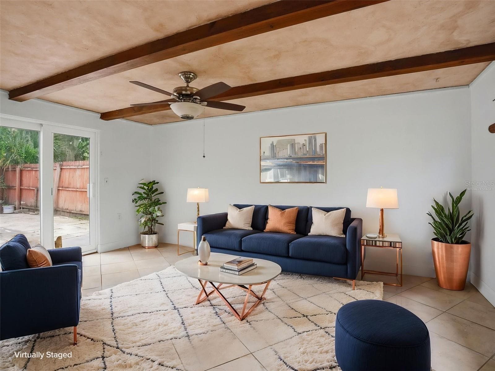 Family room - virtually staged - 8502 ARROWHEAD DR, HUDSON