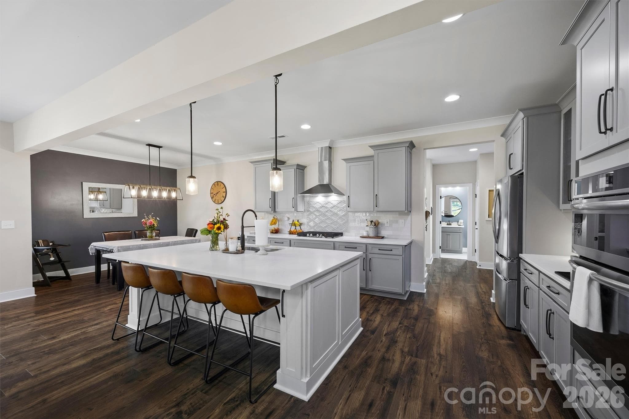 Huge island in custom kitchen with bar seating - 2665 Umberger Road, Cleveland
