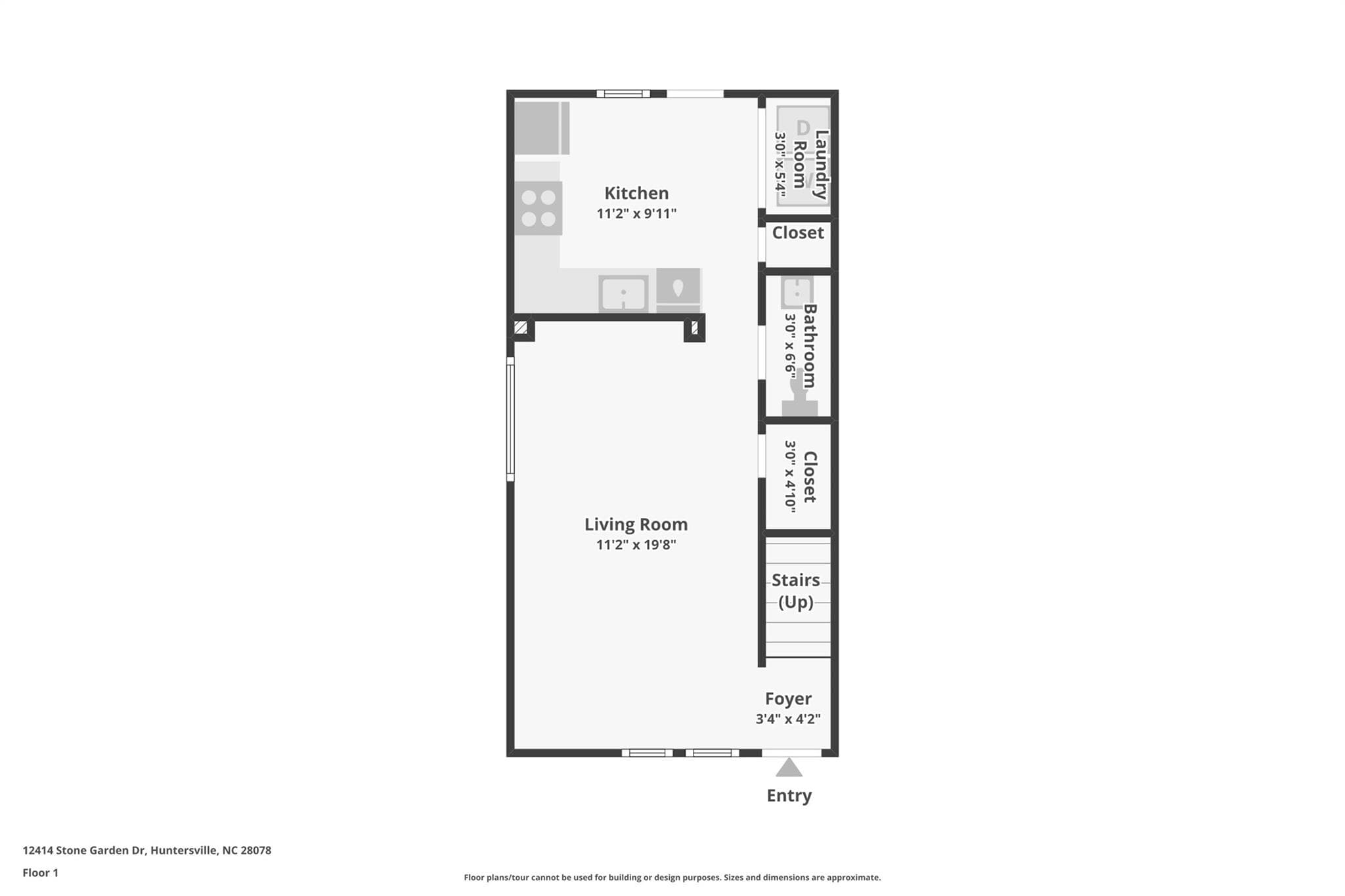 Floor Plan-Level 1 - 12414 Stone Garden Drive, Huntersville