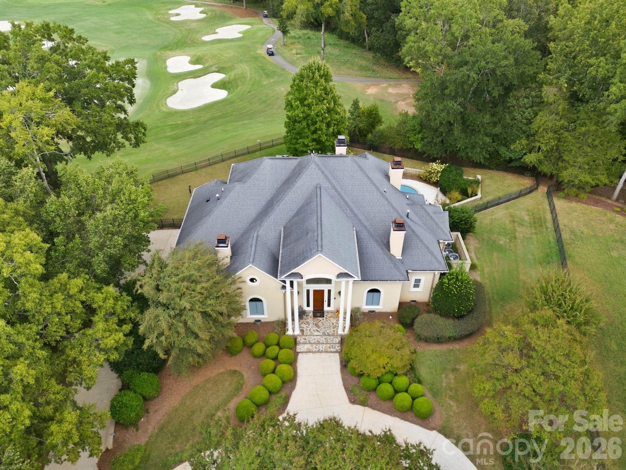 Aerial with golf course view - 6719 Seton House Lane, Charlotte