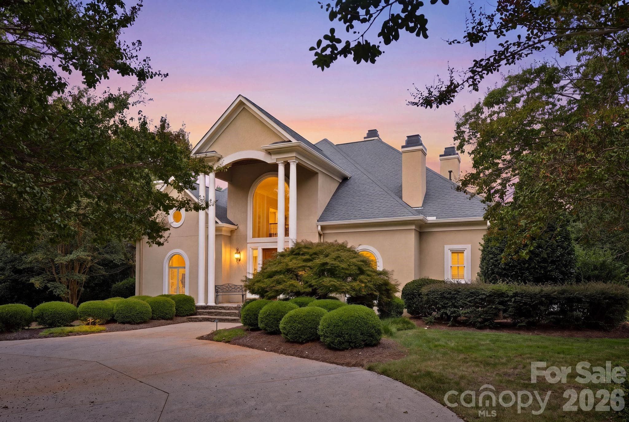 Twilight front exterior - 6719 Seton House Lane, Charlotte