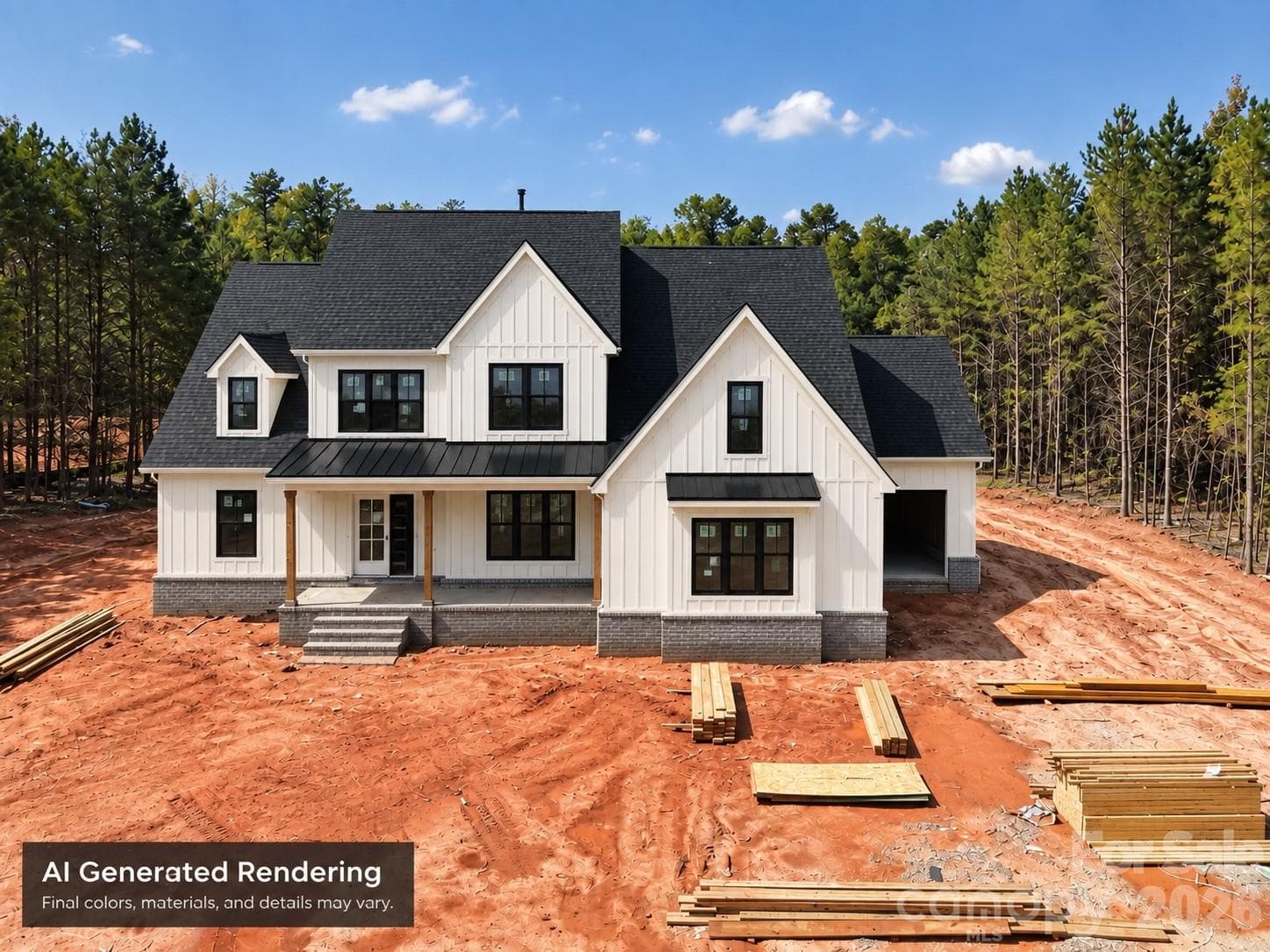 Actual Home with AI generate exterior to match finished look - Gastonia